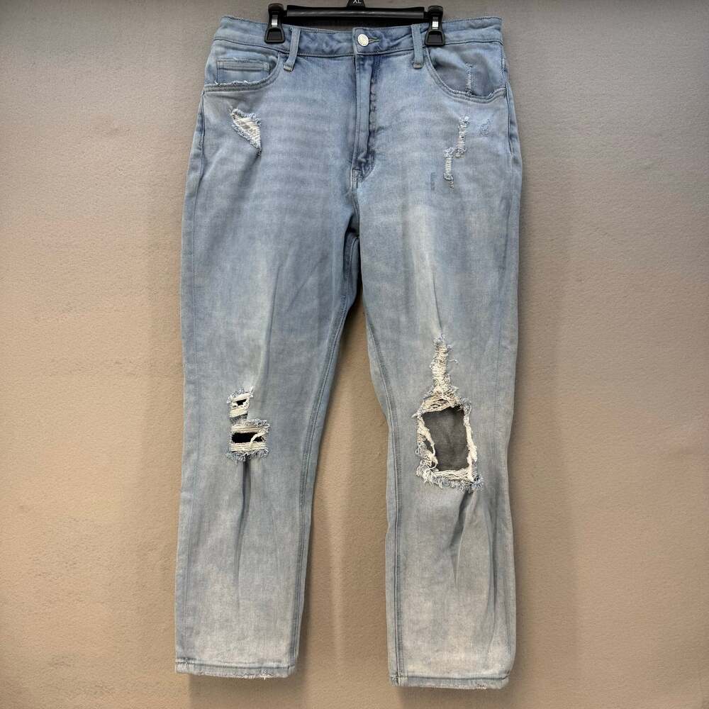 Vervet Jeans Women's 30 (10) Light Blue Distressed Baggy Leg High Rise Fit
